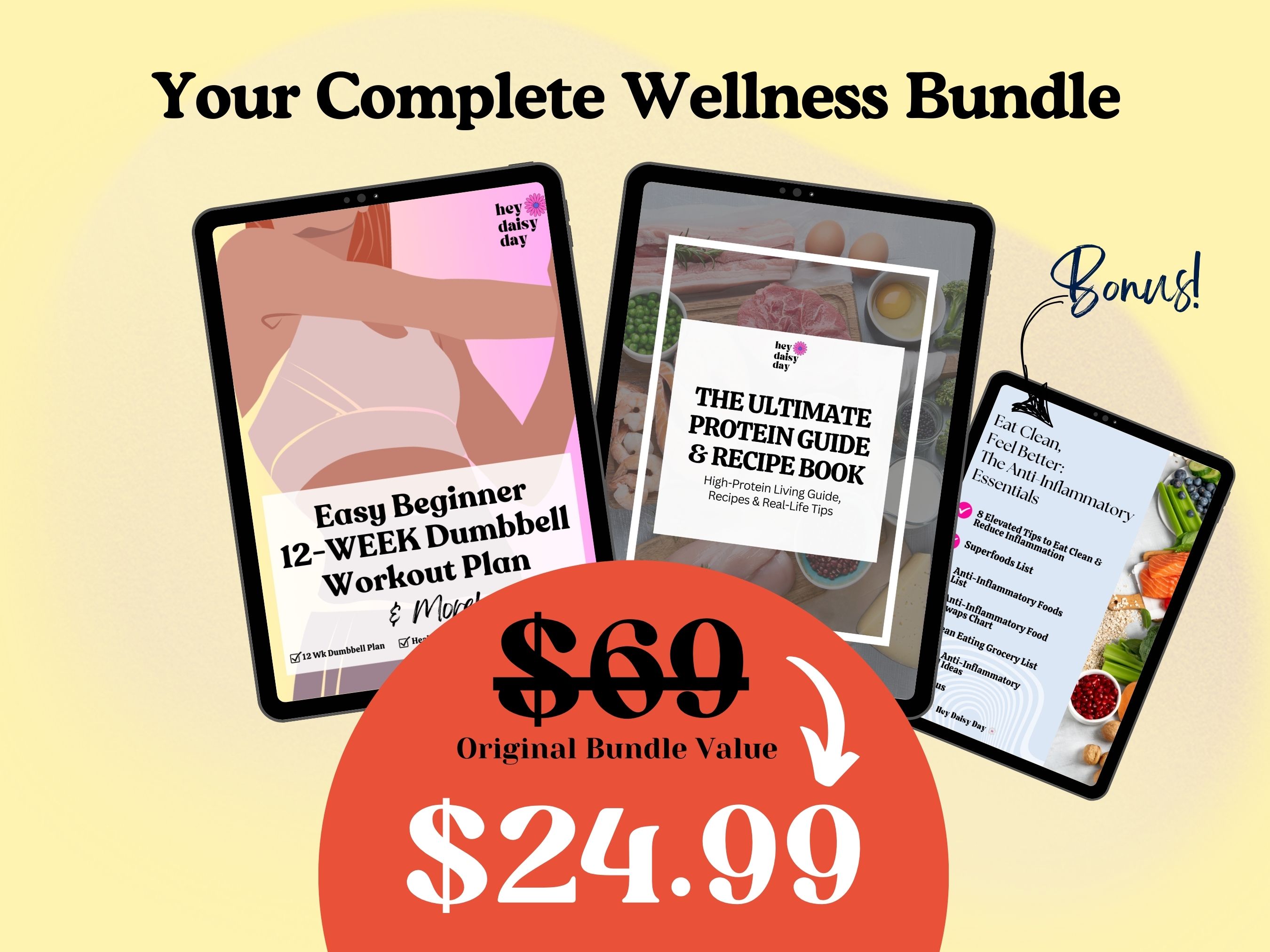 Protein Guide + Dumbbell Plan + Anti-Inflammatory Bonus